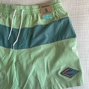 Chubbies Mint and Teal Swim Shorts Vintage Wash